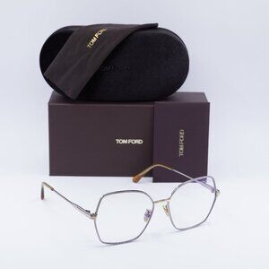 Tom Ford FT5876-B 014 Butterfly Eyeglasses 56mm - Light Ruthenium